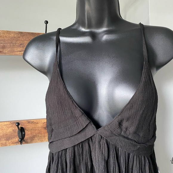 O'NEILL Womens Swim Saltwater Solids Cover-Up v-neck Dress in black size XS - Picture 6 of 7